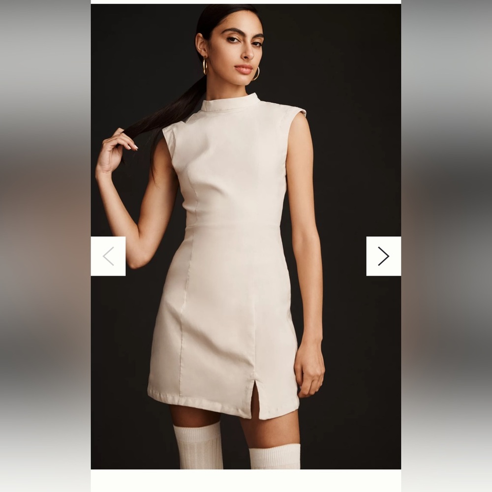 Anthropologie mock neck sleeveless seamed dress size XS